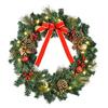 HOMCOM Pre Lit Artificial Christmas Door Wreath Holly Garland Décor thumbnail 1