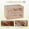 PAWHUT Wooden Hamster Cage Mice Rodents Hutch Small Animals 2 Levels thumbnail 4