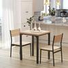HOMCOM 3 Pcs Compact Dining Table 2 Chairs Set Wooden Metal Legs Kitchen thumbnail 3