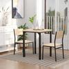 HOMCOM 3 Pcs Compact Dining Table 2 Chairs Set Wooden Metal Legs Kitchen thumbnail 5
