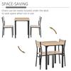 HOMCOM 3 Pcs Compact Dining Table 2 Chairs Set Wooden Metal Legs Kitchen thumbnail 6