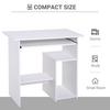 HOMCOM Compact Small Computer Table Wooden Desk Keyboard Tray Storage Shelf thumbnail 6
