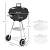 OUTSUNNY Portable Round Kettle Charcoal Grill BBQ Outdoor Heat Control Party thumbnail 5