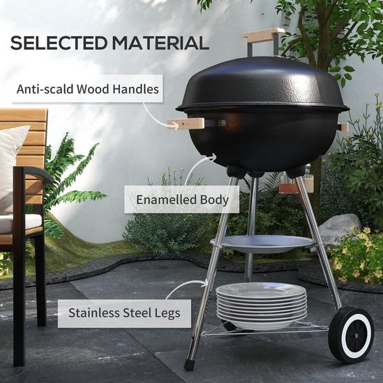 OUTSUNNY Portable Round Kettle Charcoal Grill BBQ Outdoor Heat Control Party 6