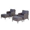 OUTSUNNY 5 Pcs PE Rattan Garden Patio Furniture Set with Chair Stool Coffee Table thumbnail 1