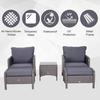 OUTSUNNY 5 Pcs PE Rattan Garden Patio Furniture Set with Chair Stool Coffee Table thumbnail 3