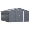OUTSUNNY 13 X 11ft Outdoor Garden Storage Shed with2 Doors Galvanised Metal thumbnail 1