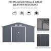 OUTSUNNY 13 X 11ft Outdoor Garden Storage Shed with2 Doors Galvanised Metal thumbnail 3