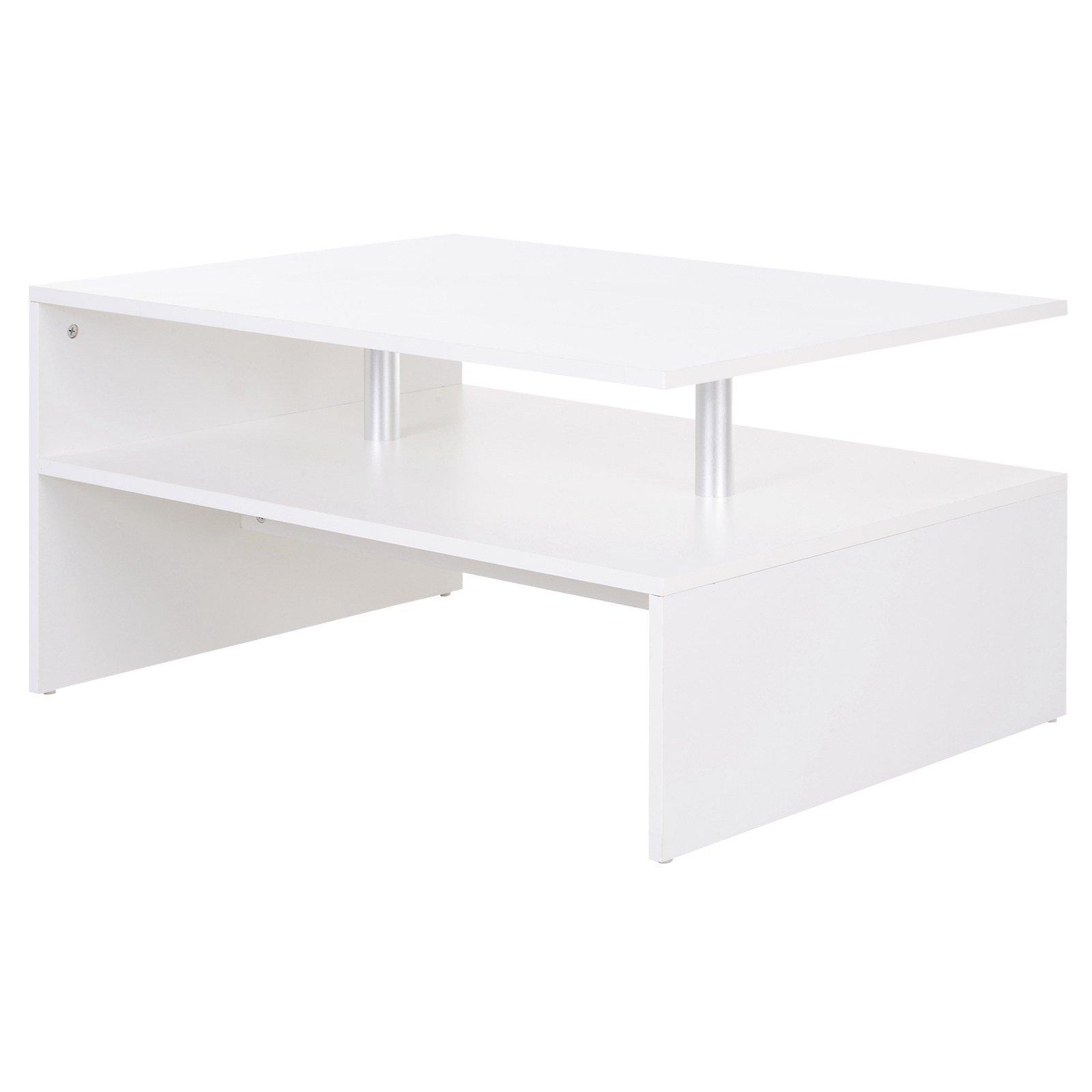 2 Tier Coffee Table End/Side Table Modern Design  Open Shelf