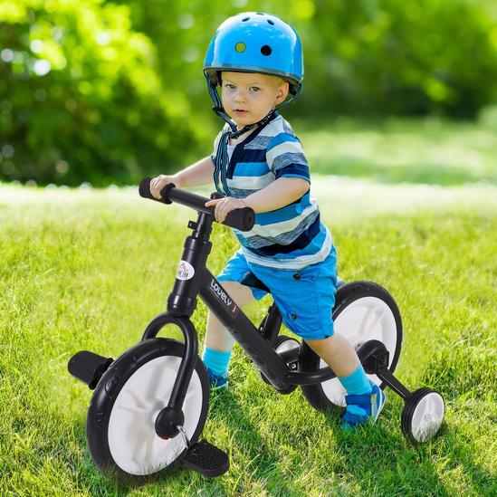 HOMCOM Kids Balance Training Bike Toy w/ Stabilizers Suitable For Child 2-5 Years 1