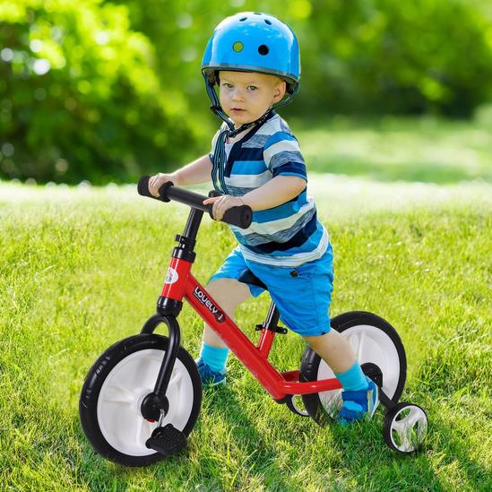 HOMCOM Kids Balance Training Bike Toy w/ Stabilizers Suitable For Child 2-5 Years 1