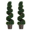 OUTSUNNY 2 PCS Artificial Boxwood Spiral Tree Home Decorative Plant Nursery Pot thumbnail 1