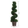 OUTSUNNY 2 PCS Artificial Boxwood Spiral Tree Home Decorative Plant Nursery Pot thumbnail 3