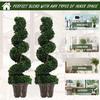 OUTSUNNY 2 PCS Artificial Boxwood Spiral Tree Home Decorative Plant Nursery Pot thumbnail 4