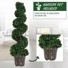 OUTSUNNY 2 PCS Artificial Boxwood Spiral Tree Home Decorative Plant Nursery Pot thumbnail 5