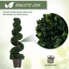 OUTSUNNY 2 PCS Artificial Boxwood Spiral Tree Home Decorative Plant Nursery Pot thumbnail 6