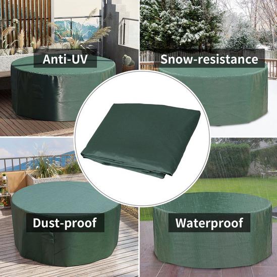 OUTSUNNY Large Outdoor Set Round Cover Garden Furniture Waterproof Resist Fade 4