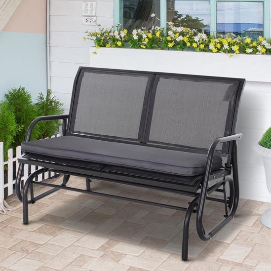 OUTSUNNY 2-Seater Bench Cushion Polyester Cover Seat Pad Replacement 2