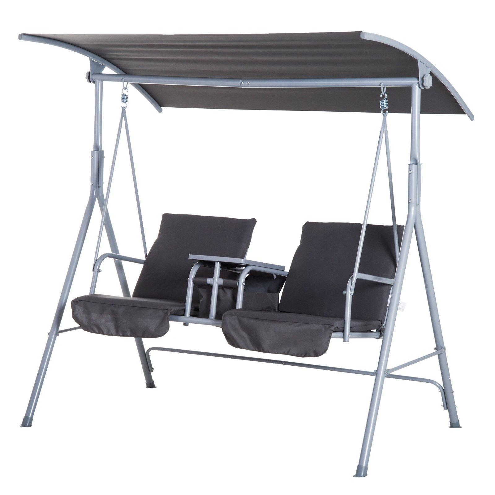 2 Person CovePatio Swing with Pivot Table and Storage Console