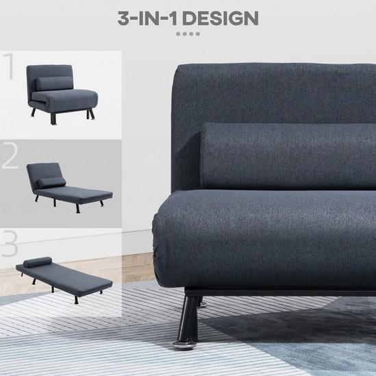 HOMCOM Single Sofa Bed Folding Chair Bed Metal Frame Padding Pillow 4