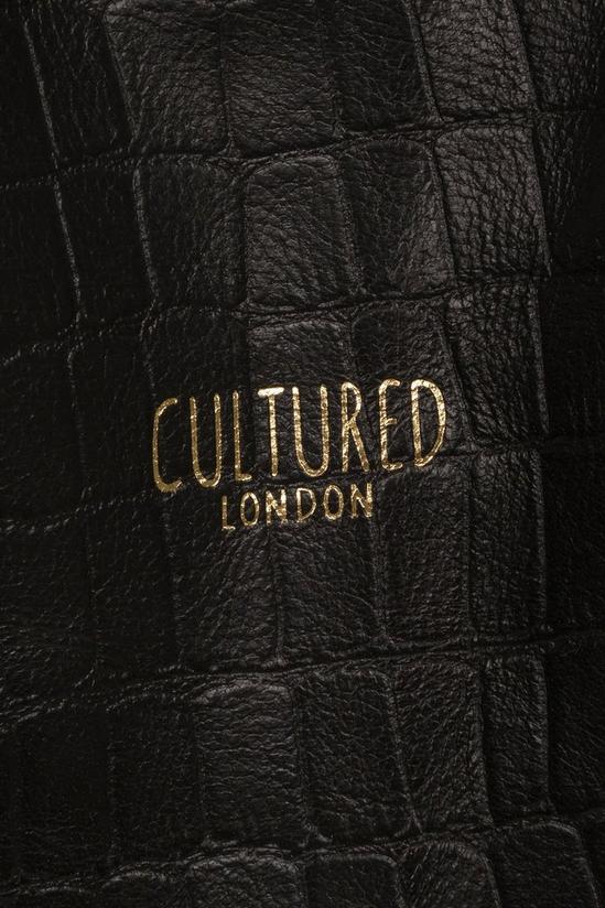 Cultured London 'Kingston' Croc Leather Shopper Bag 5