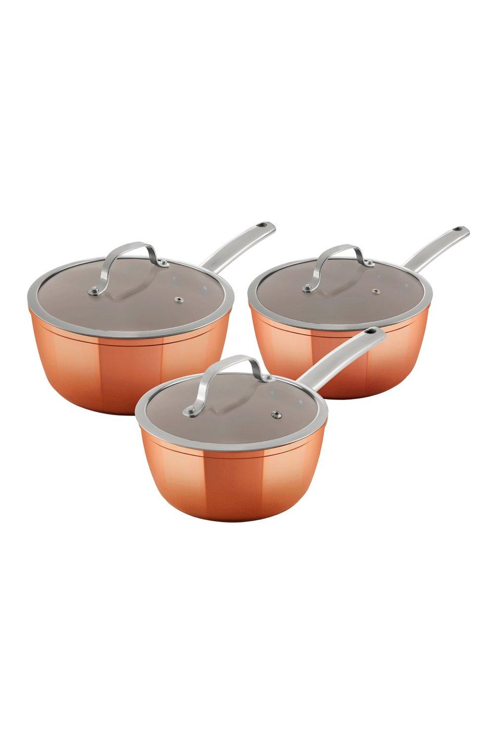 3pce Copper Forged Saucepans