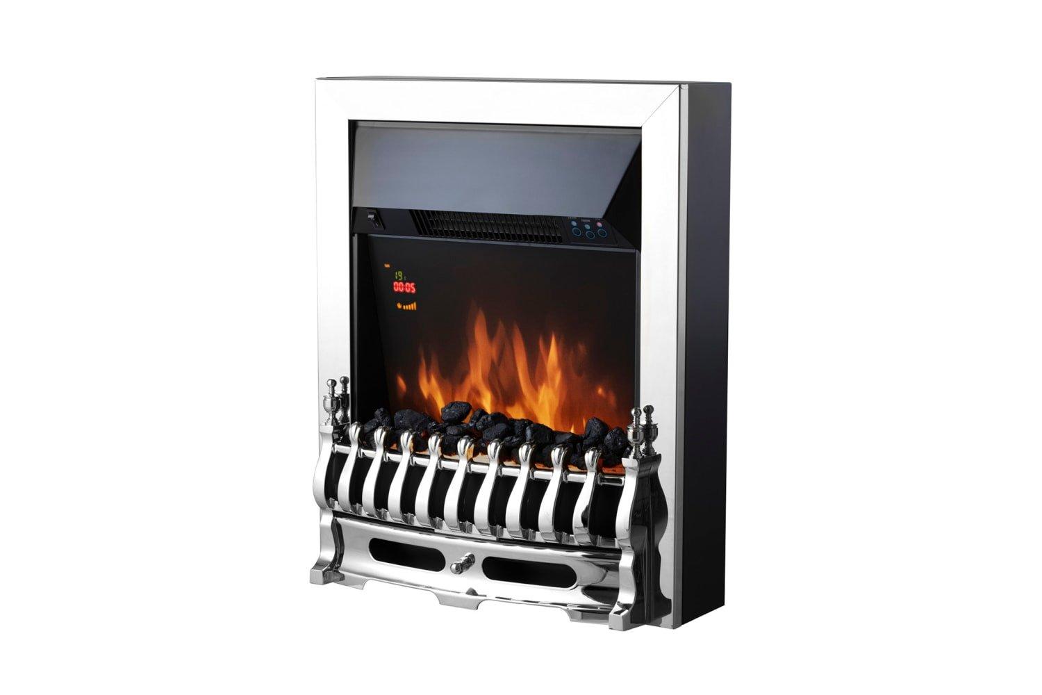 Whitby 2KW Electric Fire Inset with Remote Control Chrome