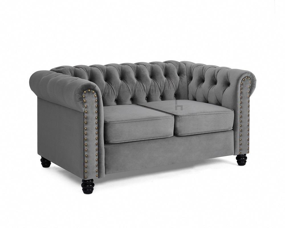 Chesterfield Studded 2 Seater Velvet Sofa