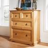Home Source Corona 2+2 Drawer Rustic Bedroom Storage Chest thumbnail 1