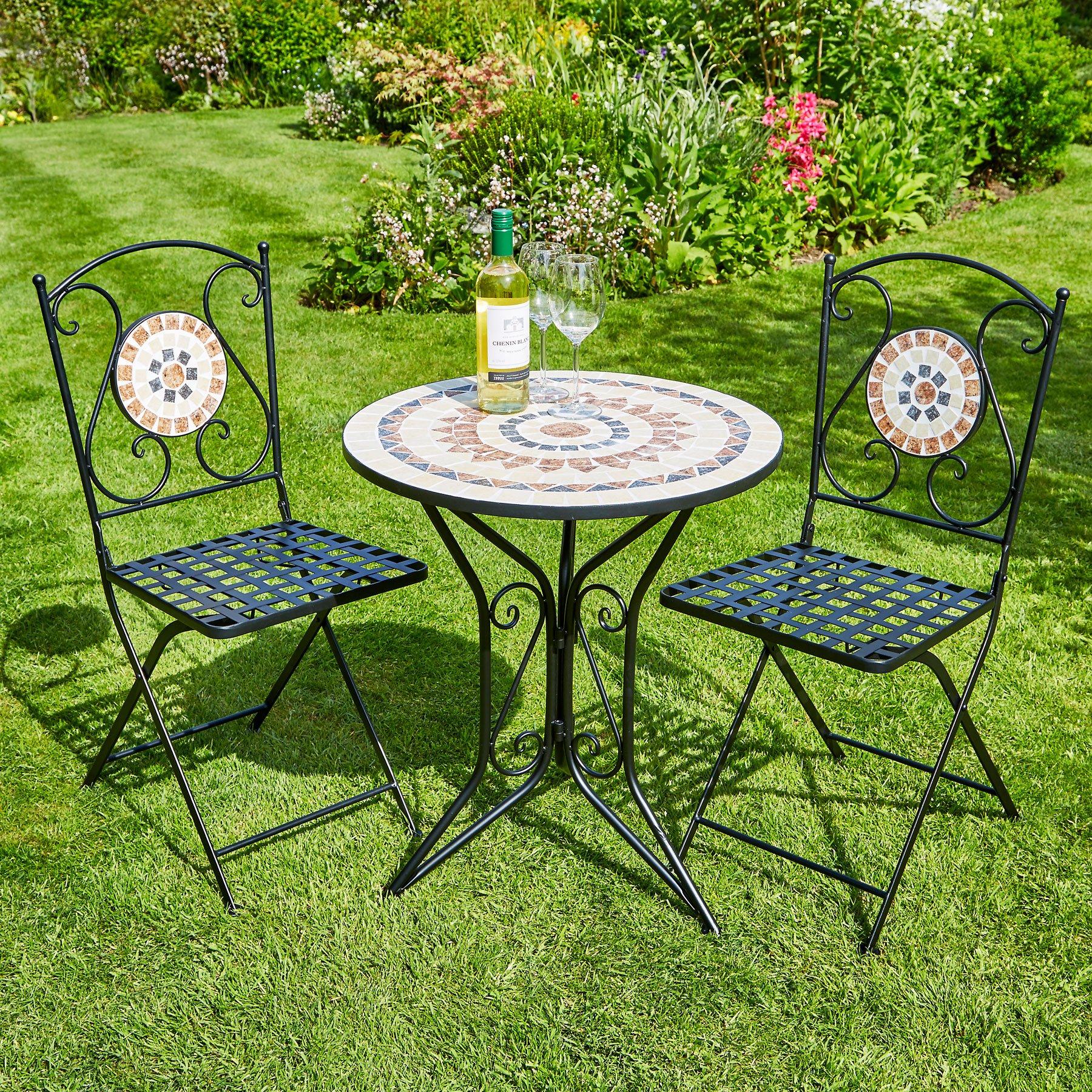 Sunflower Mosaic Garden Patio Bistro Table and Chairs Set