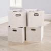Home Source Cube Pack of Four Canvas Fabric 33x37cm Large Storage Insert Boxes thumbnail 1