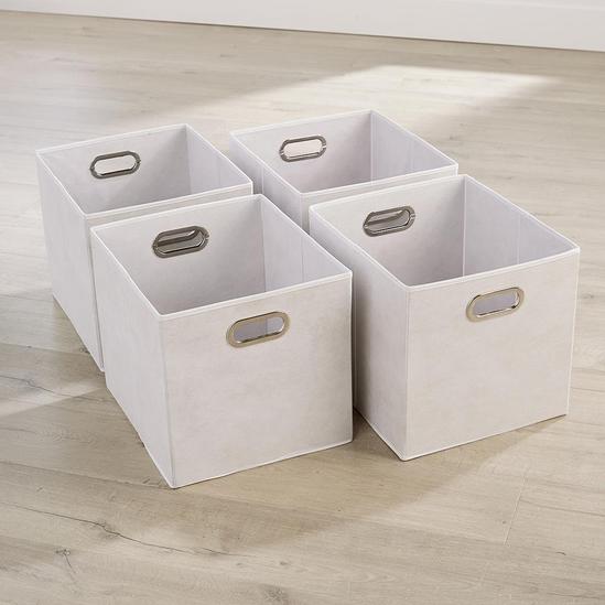 Home Source Cube Pack of Four Canvas Fabric 33x37cm Large Storage Insert Boxes 2