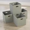 Home Source Cube Pack of Four Canvas Fabric 33x37cm Large Storage Insert Boxes thumbnail 3