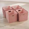 Home Source Cube Pack of Four Canvas Fabric 33x37cm Large Storage Insert Boxes thumbnail 2