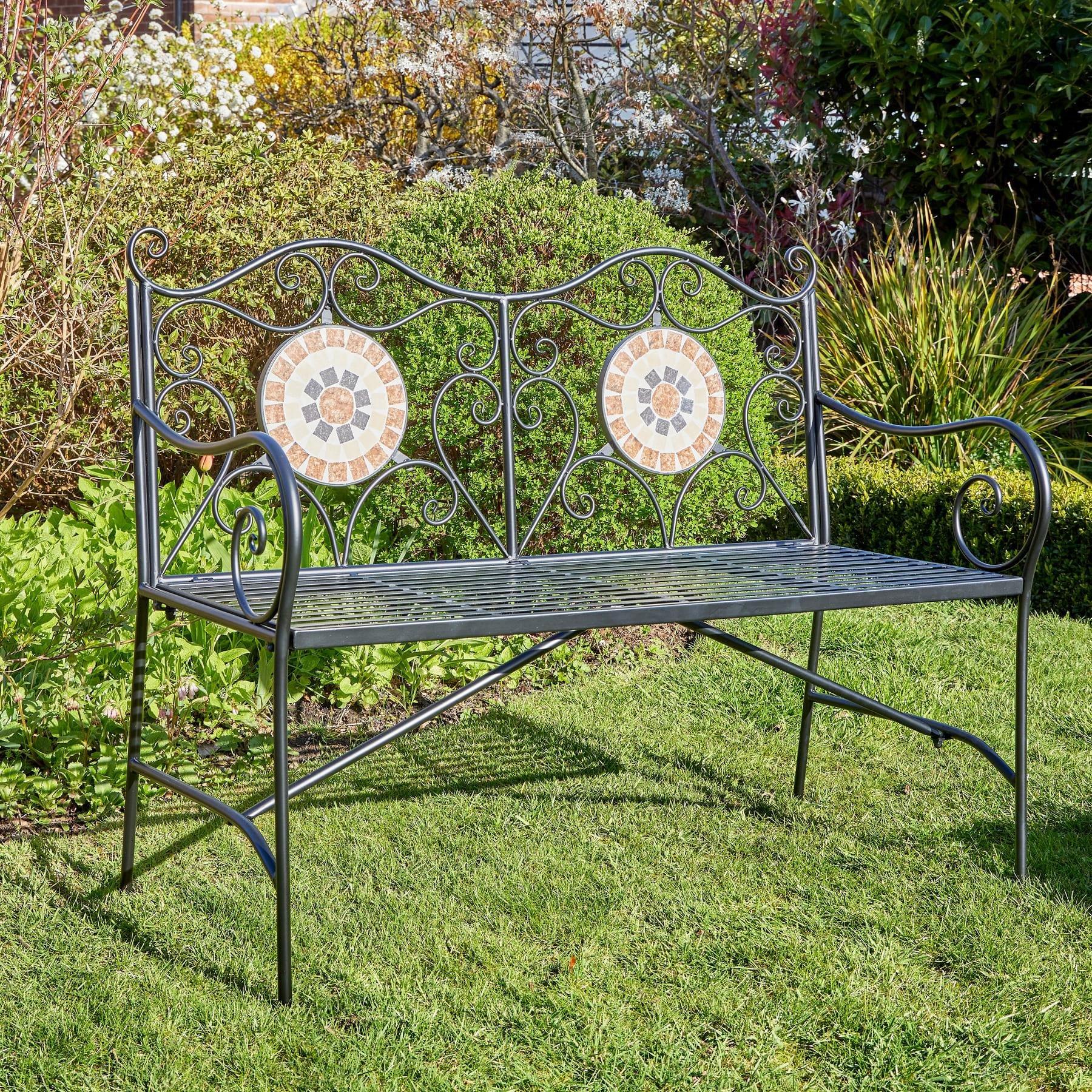 Sunflower Mosaic Design Outdoor Garden Bench