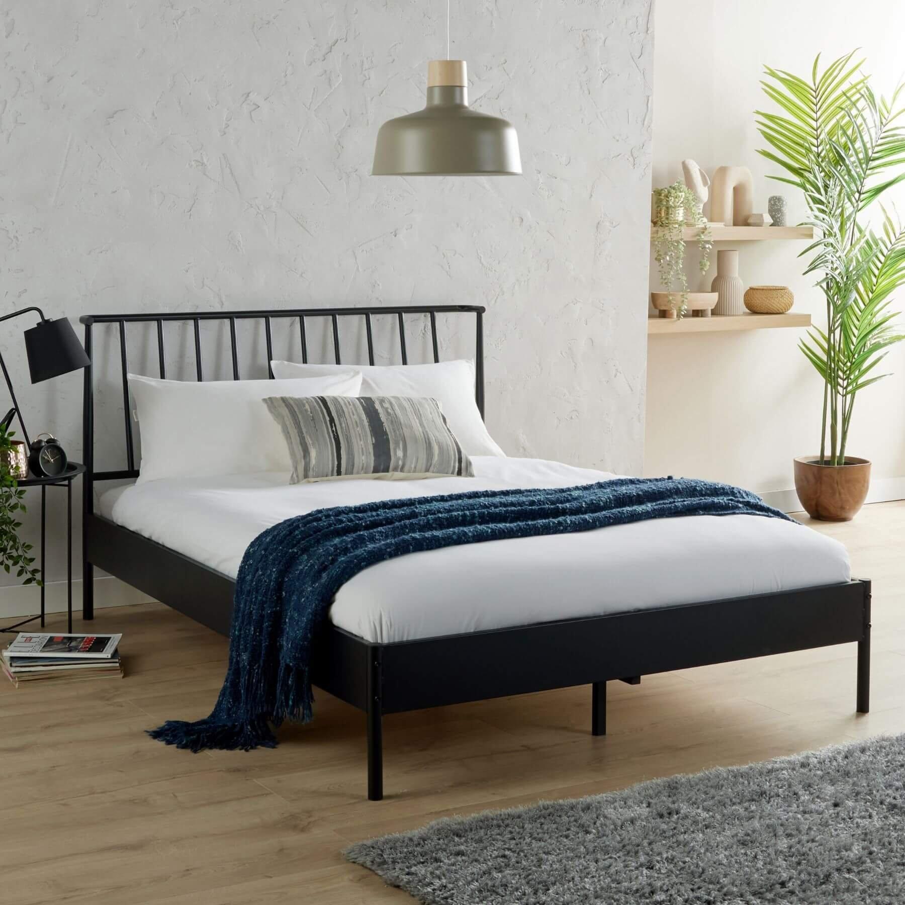 Odessa Modern Metal Bed Frame with Headboard