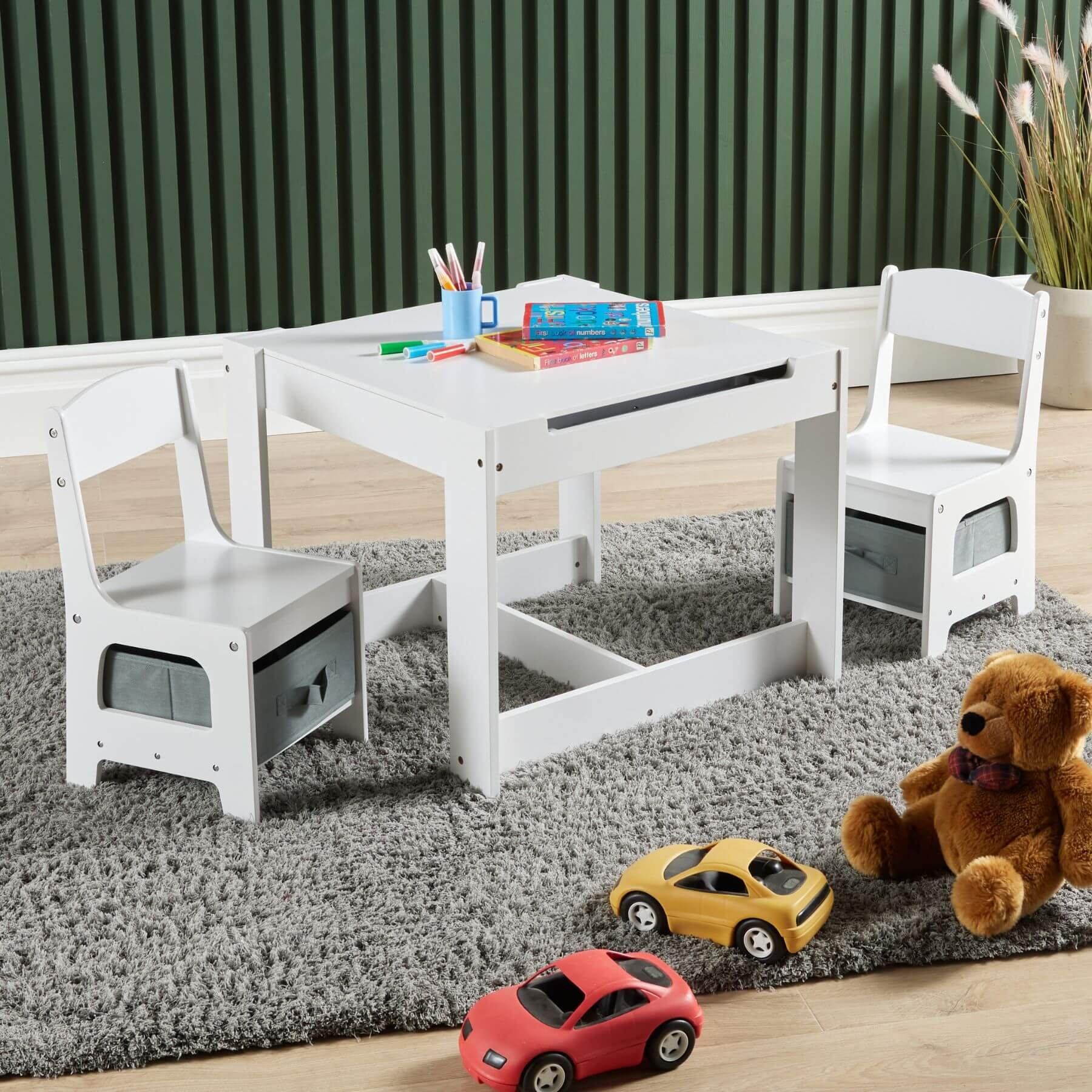 Amos Kids Learning Activity Drawing Storage Table and Chair Set