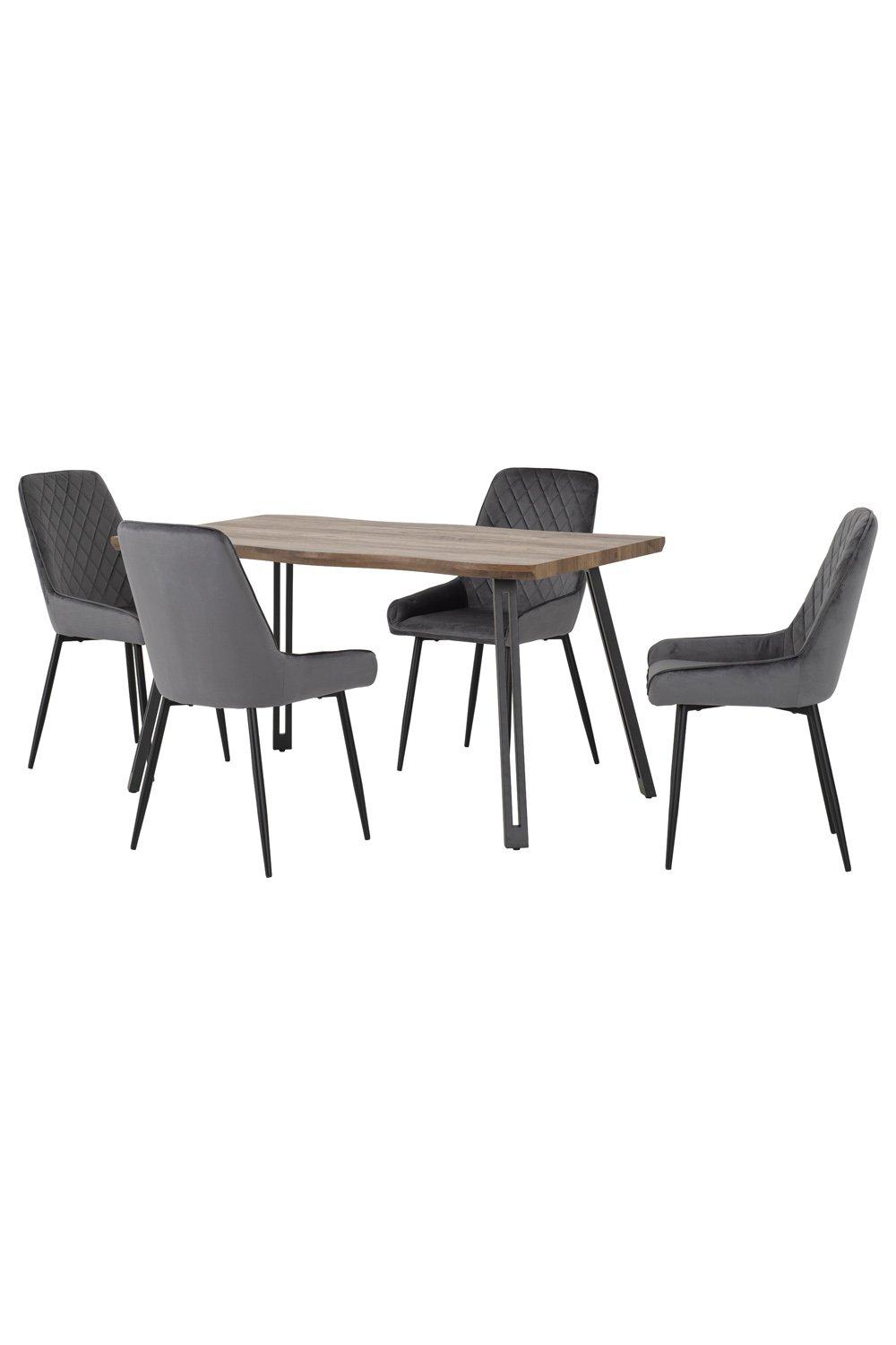 Quebec Wave Edge Dining Set with Avery Chairs
