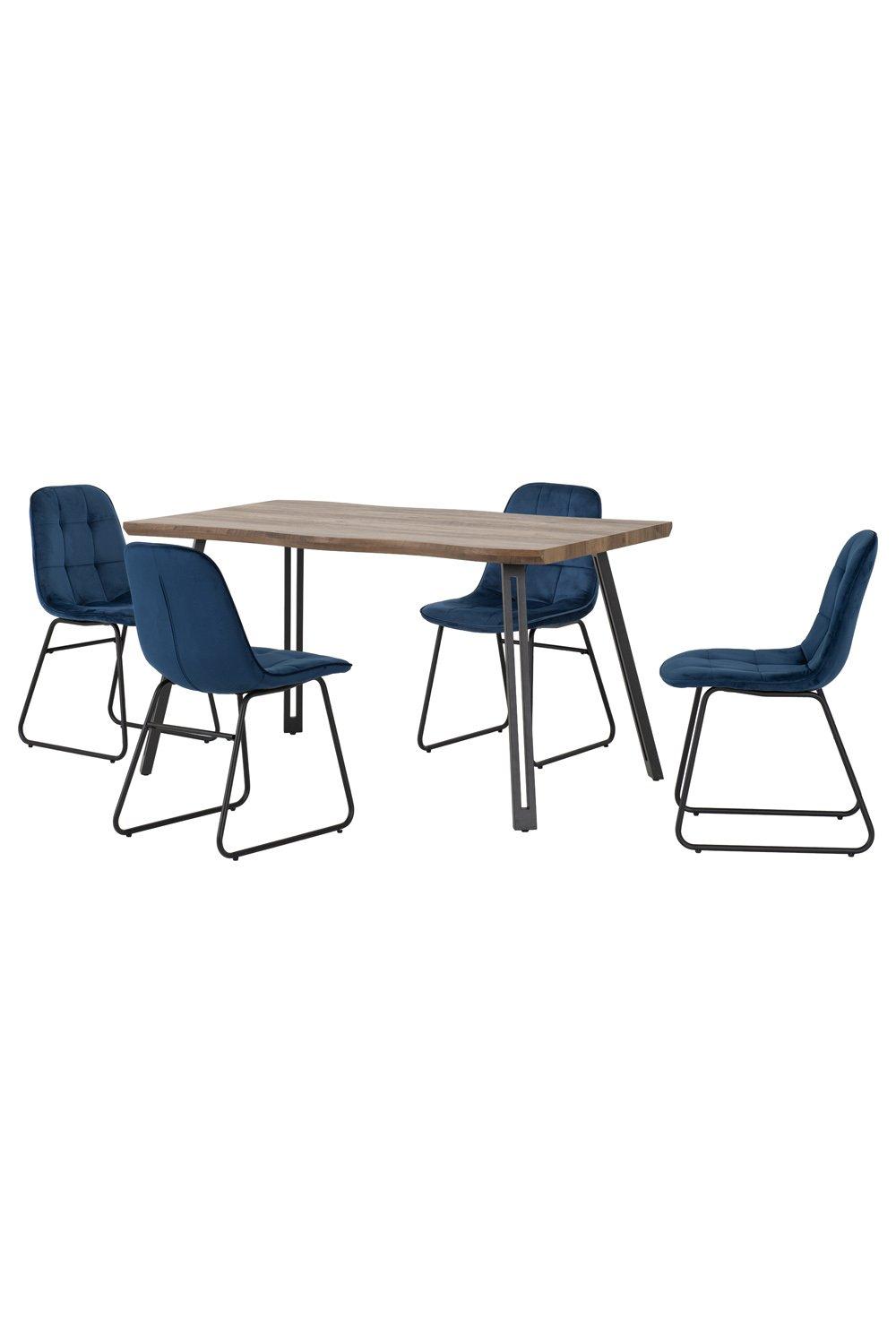 Quebec Wave Edge Dining Set with Lukas Chairs