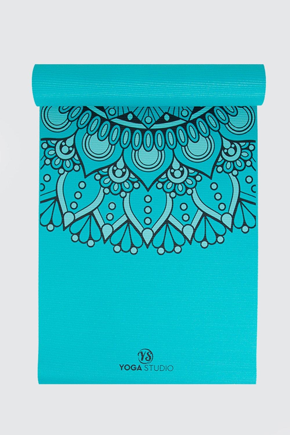 Yoga Studio Turquoise Mandala Designed Yoga Mat 6mm