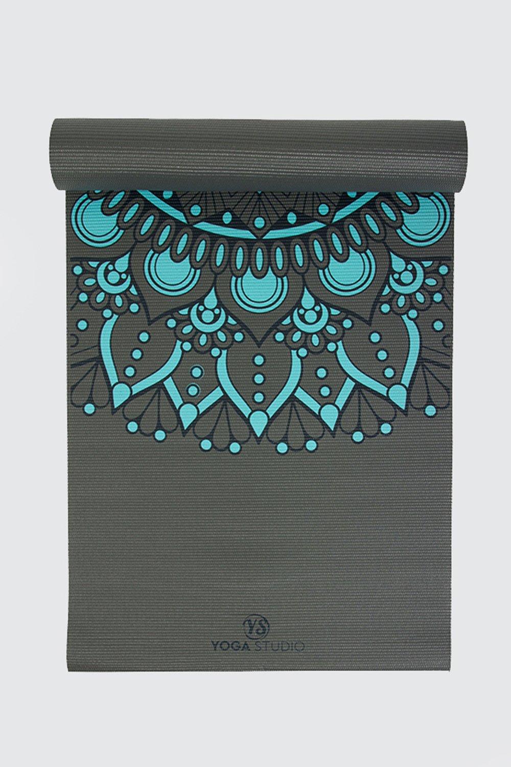 Yoga Studio Grey Mandala Designed Yoga Mat 6mm