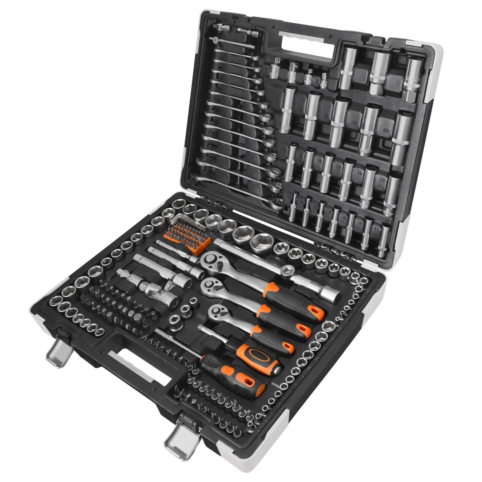 215 Piece Socket Set with Drill Bits