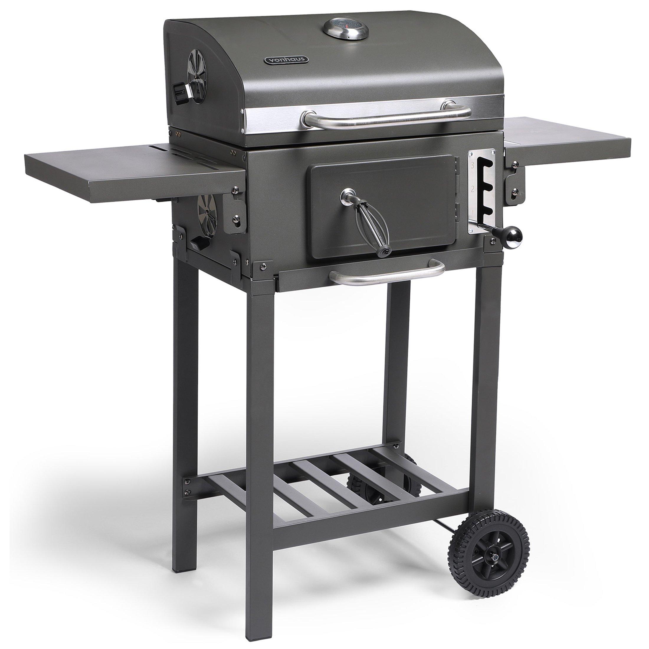 Warming Rack & 2 Foldable Side Tables Portable Charcoal Barbecue