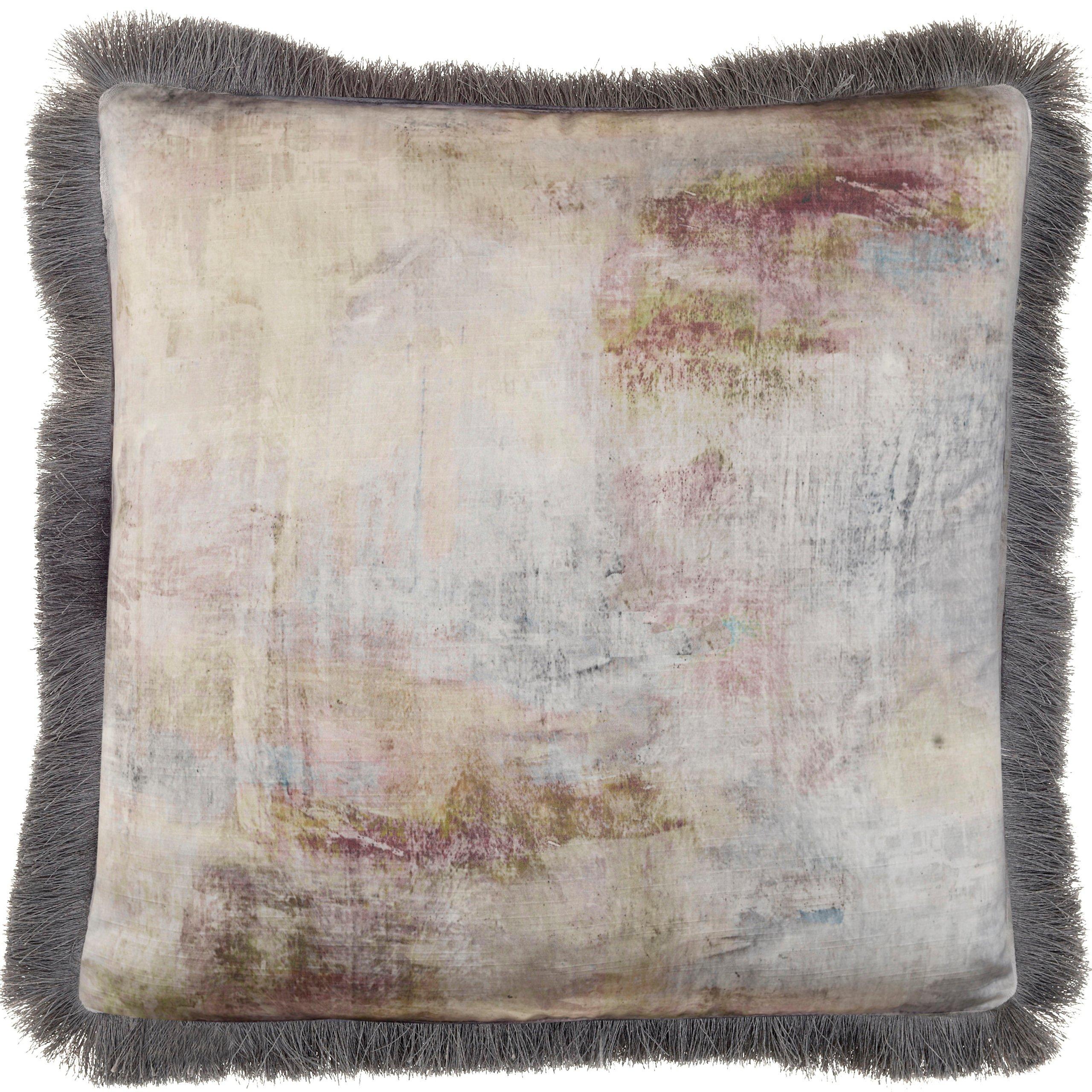 Monet Abstract Fringed Cushion