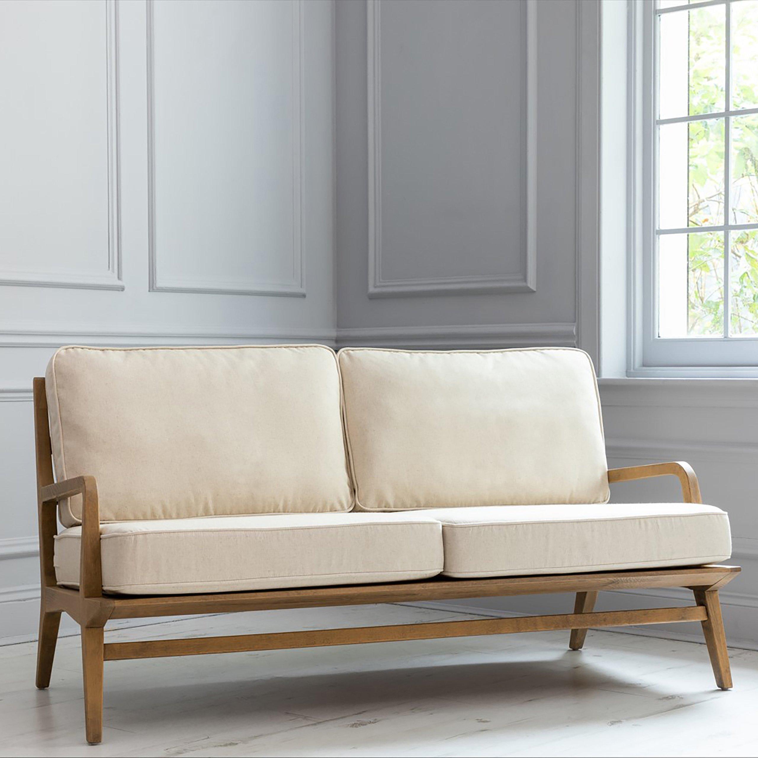 Idris Natural Linen 2 Seater Sofa