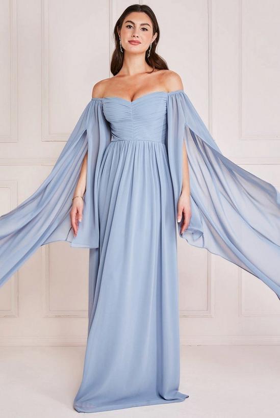 Goddiva Chiffon Off The Shoulder Maxi With Wings 1