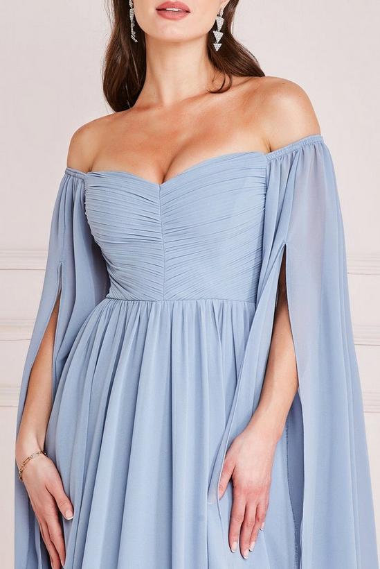 Goddiva Chiffon Off The Shoulder Maxi With Wings 3