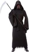 Shatchi Halloween Costume Grim Reaper Phantom of Darkness Fancy Dress Party Outfit One Size Fit,Black thumbnail 1