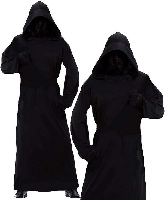 Shatchi Halloween Costume Grim Reaper Phantom of Darkness Fancy Dress Party Outfit One Size Fit,Black 3