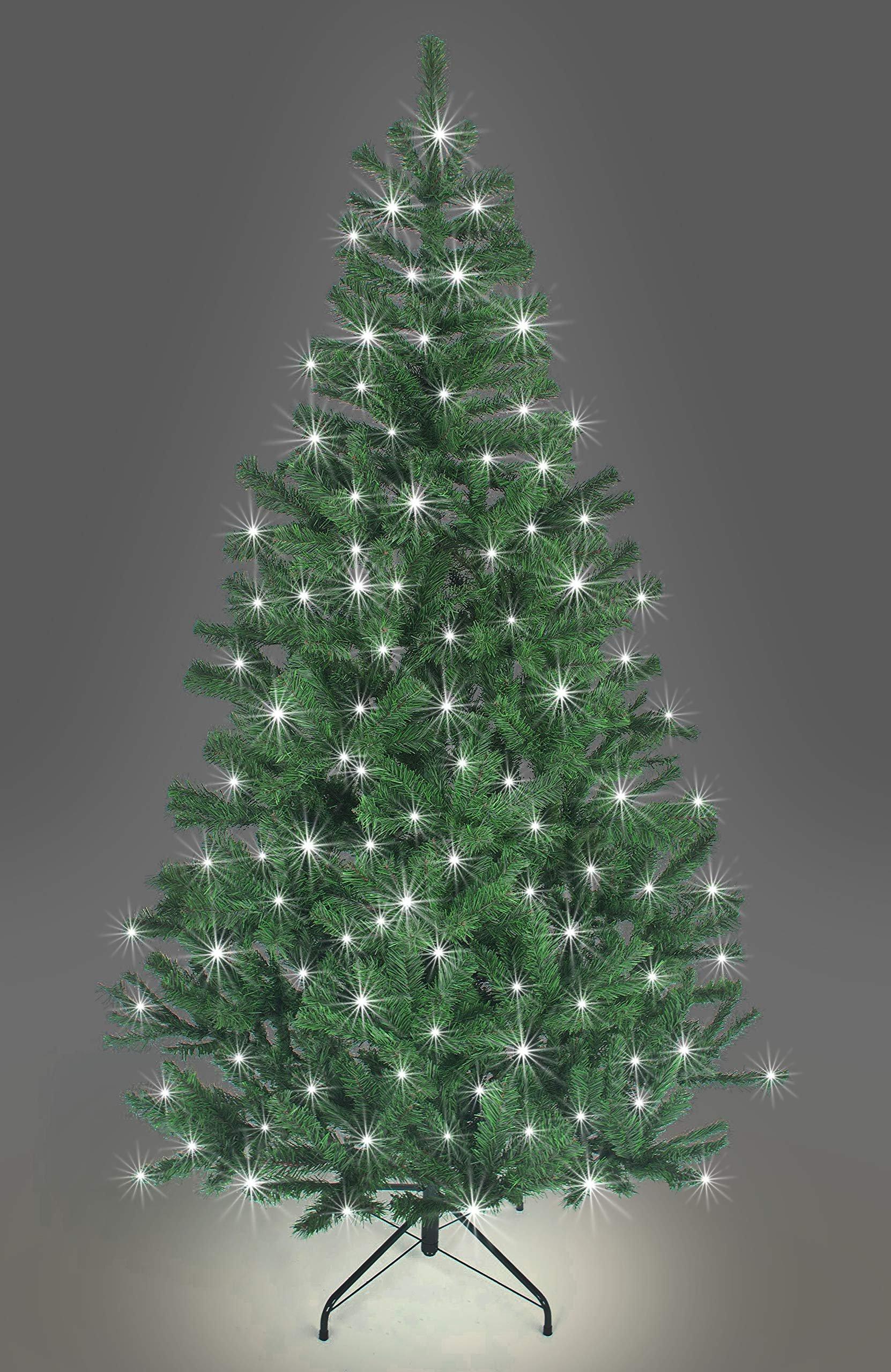 10Ft Pre-Lit Artificial Christmas Green Tree Alaskan Pine Tips Xmas Home Decorations Metal Stand War